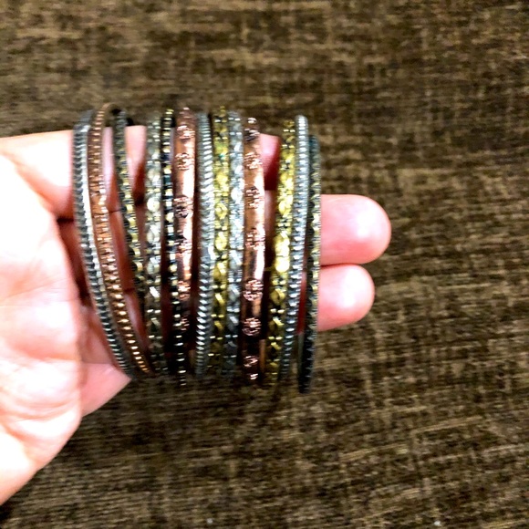 Tri-color Bangle Set - Picture 1 of 2